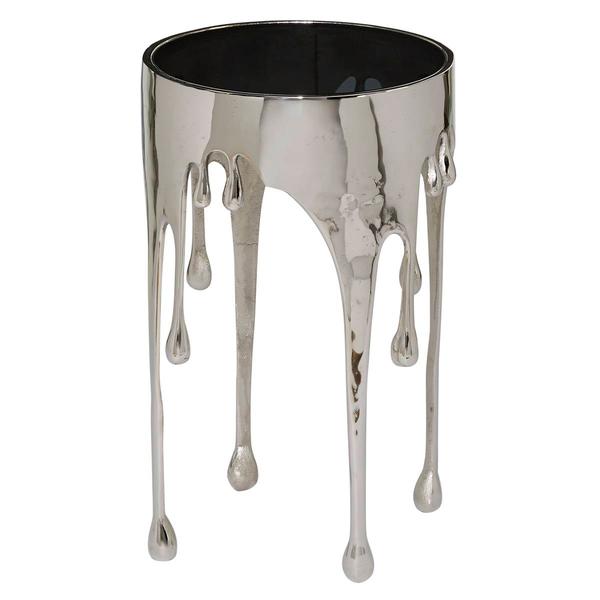 9th & Pike(R) Silver Contemporary Aluminum Accent Table