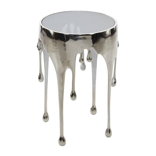 9th & Pike(R) Silver Contemporary Aluminum Accent Table alternate view
