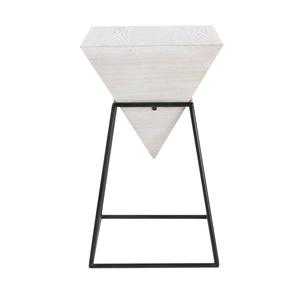 9th & Pike(R) White Metal and Wood Modern Accent Table alternate view