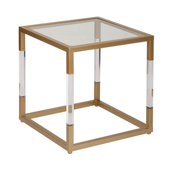 9th & Pike(R) Gold Modern Acrylic Accent Table alternate view