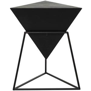 9th & Pike(R) Black Metal and Wood Modern Accent Table alternate view