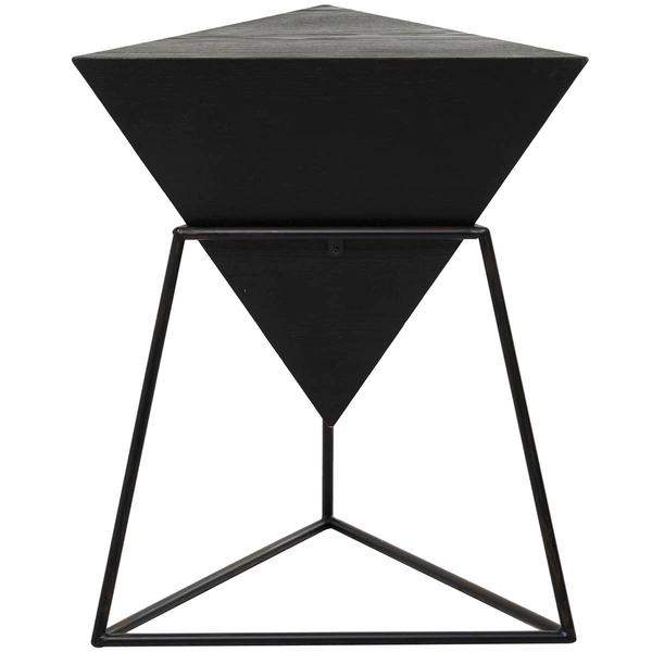 9th & Pike(R) Black Metal and Wood Modern Accent Table alternate view