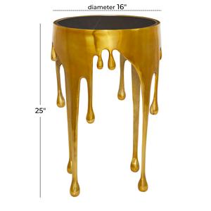 9th & Pike(R) Gold Aluminum Contemporary Accent Table alternate view