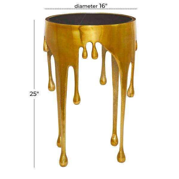 9th & Pike(R) Gold Aluminum Contemporary Accent Table alternate view