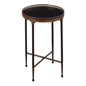 9th & Pike(R) Black Metal Traditional Accent Table