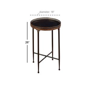 9th & Pike(R) Black Metal Traditional Accent Table alternate view