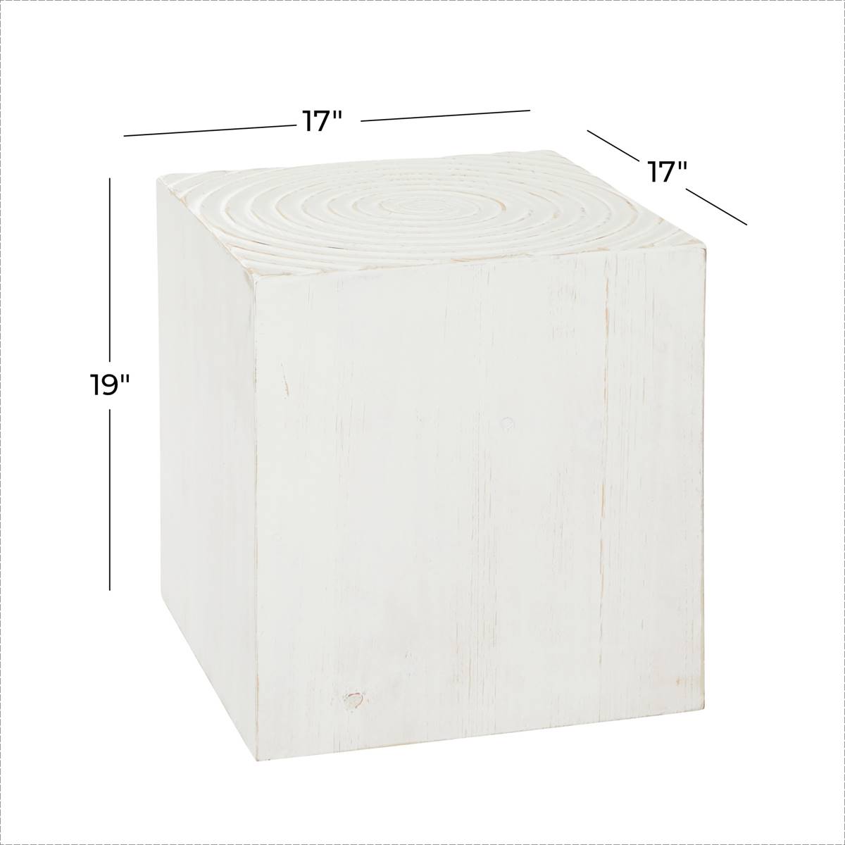 9th & Pike(R) White Rustic Wood Accent Table