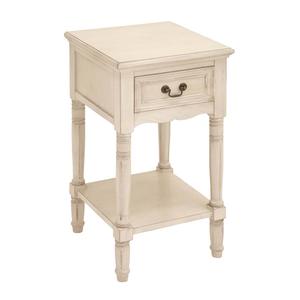 9th & Pike(R) Cream Wood Traditional Accent Table