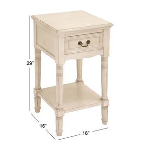 9th & Pike(R) Cream Wood Traditional Accent Table alternate view
