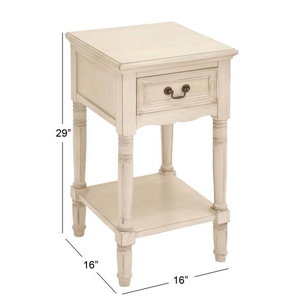 9th & Pike(R) Cream Wood Traditional Accent Table alternate view