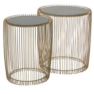 9th & Pike(R) Gold Metal Contemporary Accent Table - Set of 2 alternate view