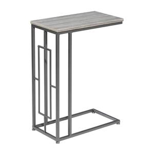9th & Pike(R) Grey Metal and Wood Contemporary Accent Table