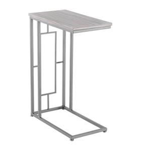 9th & Pike(R) Grey Metal and Wood Contemporary Accent Table alternate view