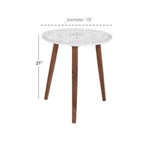 9th & Pike(R) White Wood Contemporary Accent Table alternate view