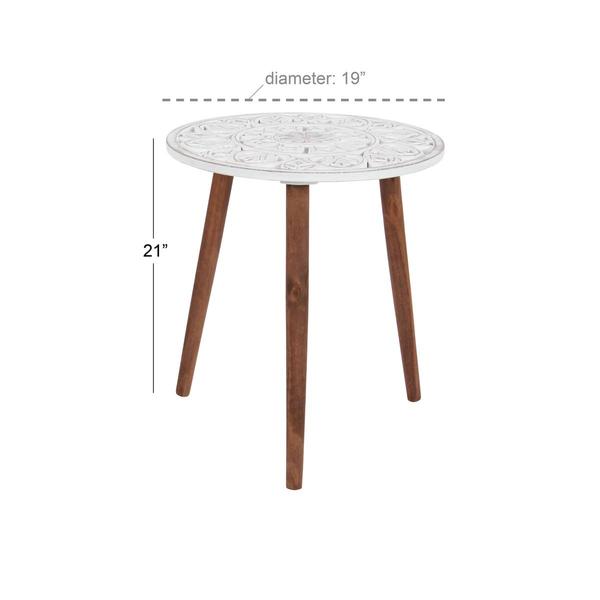 9th & Pike(R) White Wood Contemporary Accent Table alternate view
