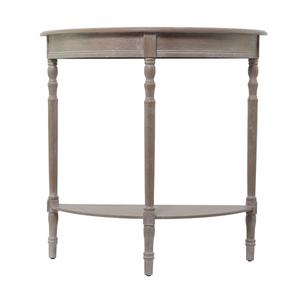 9th & Pike(R) Light Brown Traditional Half Moon Wood Console Table