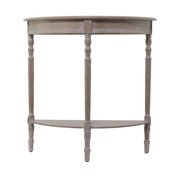 9th & Pike(R) Light Brown Traditional Half Moon Wood Console Table