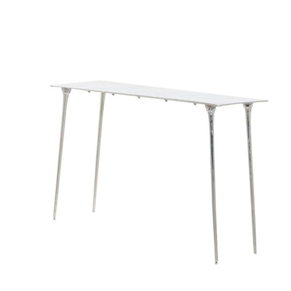 9th & Pike(R) Silver Aluminum Glam Console Table