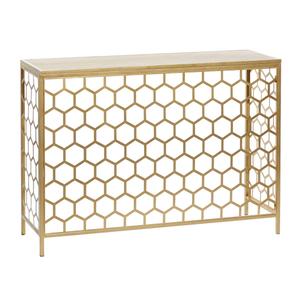 9th & Pike(R) Gold Metal Contemporary Console Table