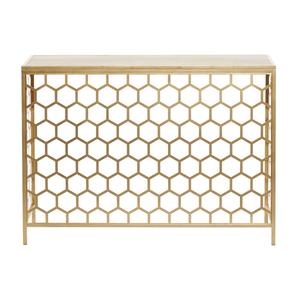 9th & Pike(R) Gold Metal Contemporary Console Table alternate view
