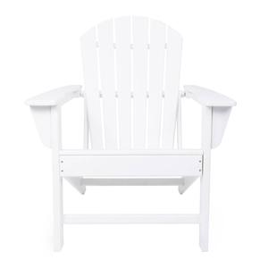 9th & Pike(R) White Resin Traditional Outdoor Adirondack Chair