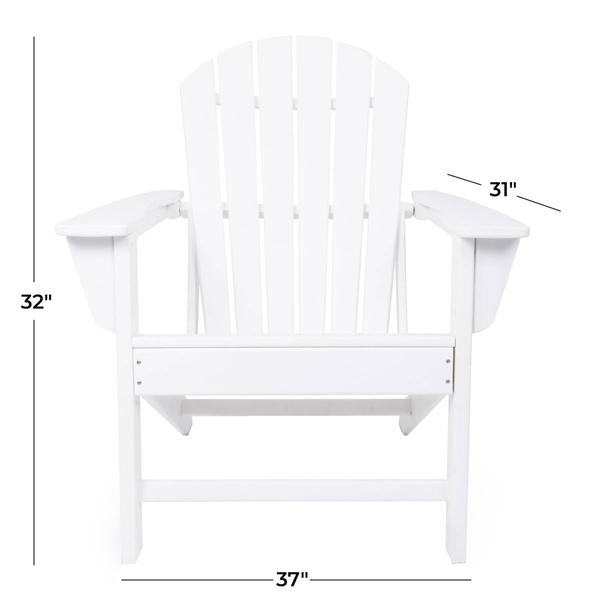 9th & Pike(R) White Resin Traditional Outdoor Adirondack Chair alternate view