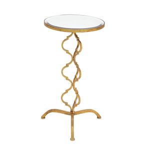 9th & Pike(R) Gold Glam Metal Accent Table