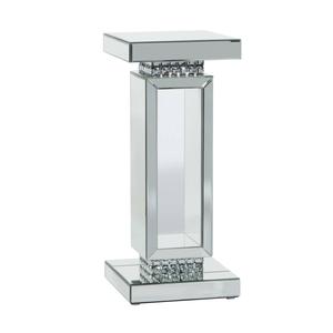 9th & Pike(R) Silver Wood Glam Pedestal Table