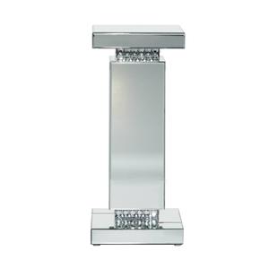 9th & Pike(R) Silver Wood Glam Pedestal Table alternate view