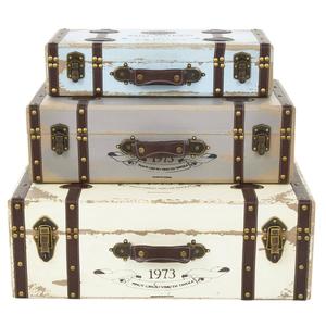 9th & Pike(R) Farmhouse Wooden Trunks - Set of 3 alternate view