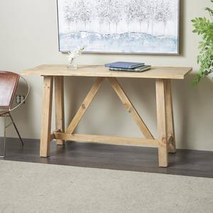9th & Pike(R) Farmhouse Light Brown Wood Console Table alternate view