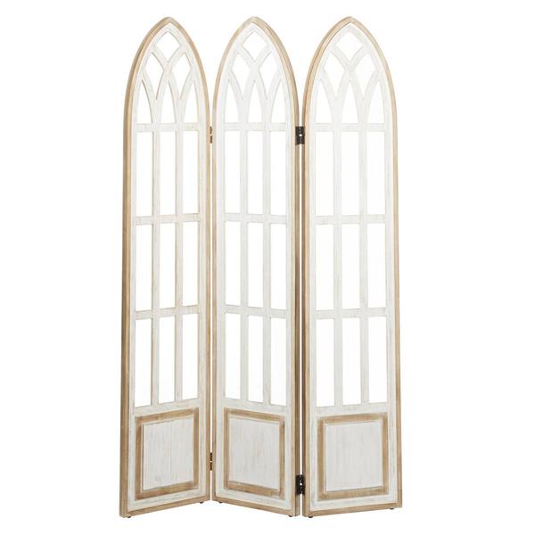 9th & Pike(R) Farmhouse White Wood Room Divider Screen