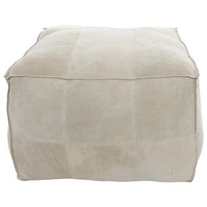 9th & Pike(R) Rustic Leather Pouf Ottoman