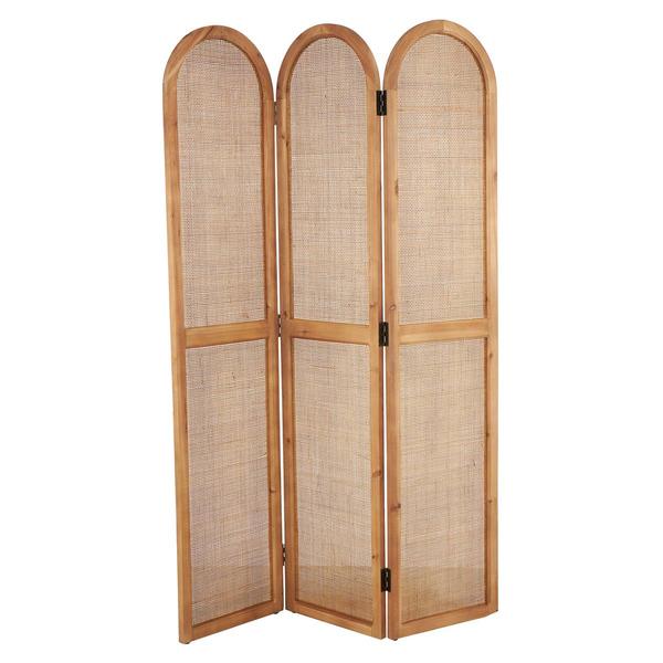 9th & Pike(R) Modern Farmhouse Brown Wood Room Divider Screen