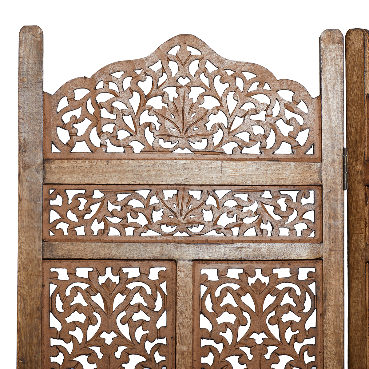 9th & Pike(R) 4-Panel Carved Room Divider