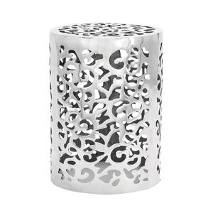 9th & Pike(R) Silver Aluminum Contemporary Stool