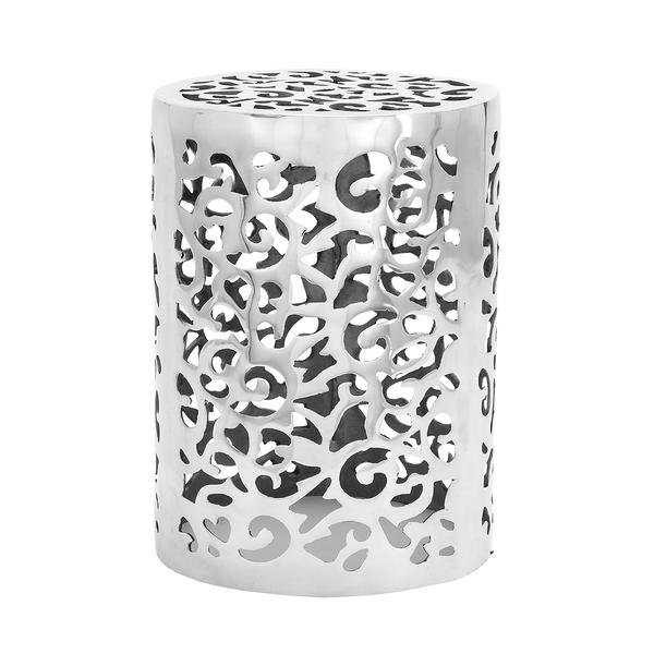 9th & Pike(R) Silver Aluminum Contemporary Stool