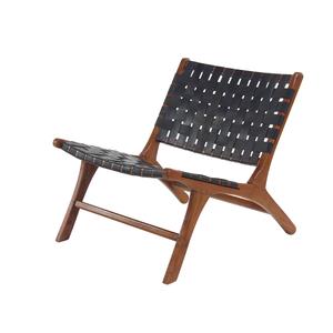9th & Pike(R) Black Wood Contemporary Accent Chair - Set of 2