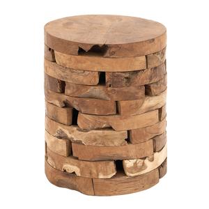 9th & Pike(R) Brown Teak Natural Side Table