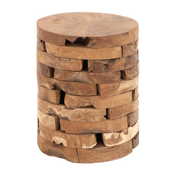 9th & Pike(R) Brown Teak Natural Side Table
