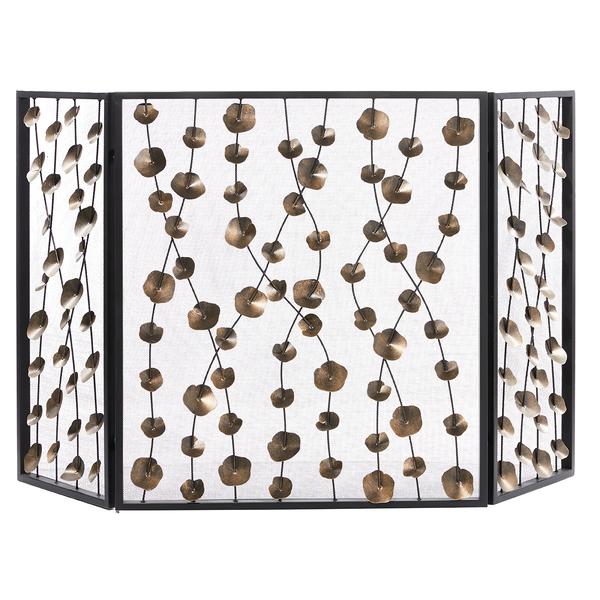 9th & Pike(R) Gold Metal Modern Fireplace Screen