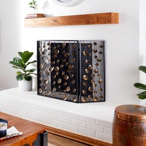 9th & Pike(R) Gold Metal Modern Fireplace Screen alternate view