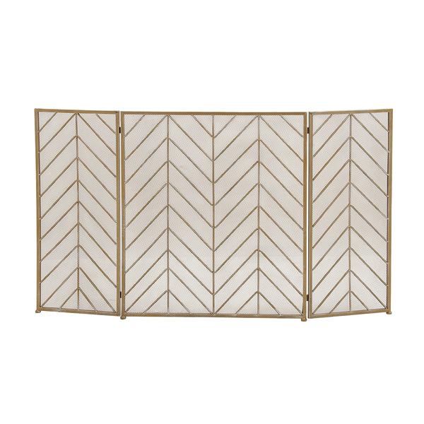 9th & Pike(R) Contemporary Brass Metal Fireplace Screen
