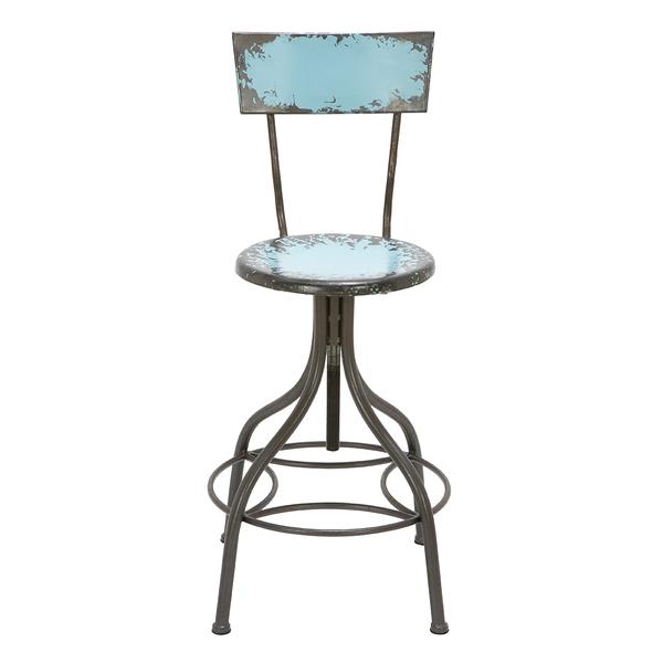 9th & Pike(R) Grey Metal Vintage Bar Chair