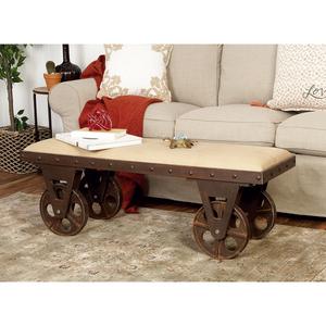 9th & Pike(R) Industrial Wood and Metal Vintage Bench Cart alternate view