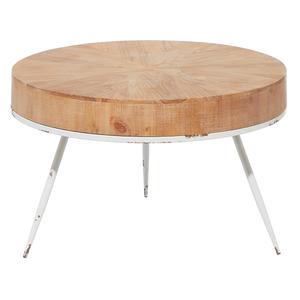9th & Pike(R) Natural Wood And Iron Modern Coffee Table