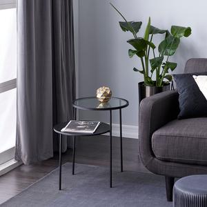9th & Pike(R) Round Glass And Metal Layered Accent Table - Set Of 2 alternate view