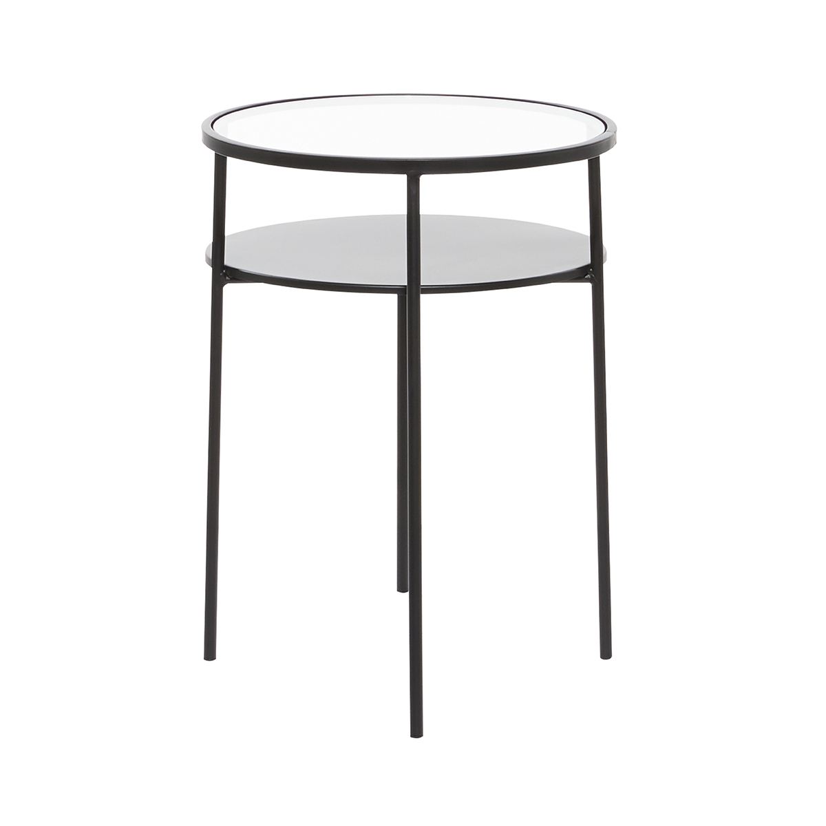 9th & Pike(R) Round Glass And Metal Layered Accent Table - Set Of 2