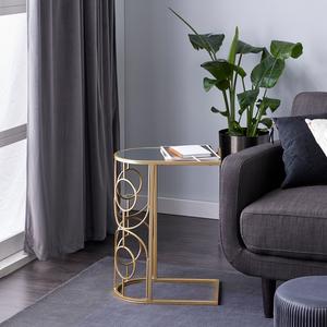 9th & Pike(R) Arched Glass And Metal Side Table alternate view