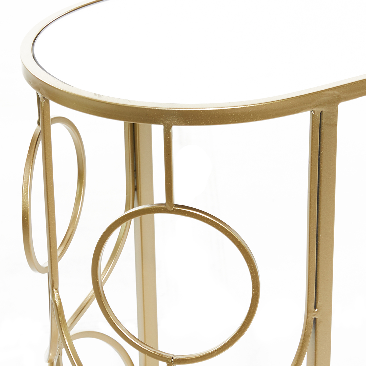 9th & Pike(R) Arched Glass And Metal Side Table